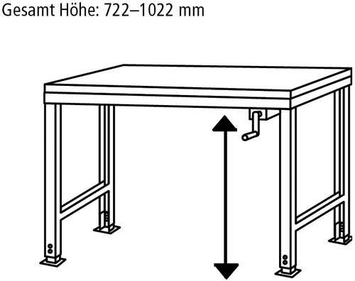 Manuflex AU9111.5012 Arbeitsgrundtisch UNIVERSAL Ergo K mit Melaminplatte, BxTxH = 2000 x 800 x 722- von Manuflex