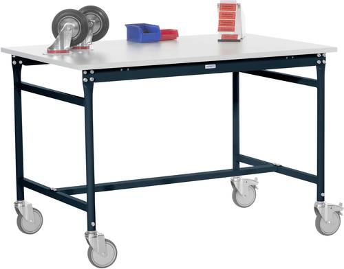 Manuflex BB4001.7016 Beistelltisch BASIS mobil mit Melamin-Tischplatte in Anthrazit RAL 7016, BxTxH: Manuflex BB4001.7016 Beistelltisch BASIS mobil mit Melamin-Tischplatte in Anthrazit RAL 7016, BxTxH: von Manuflex