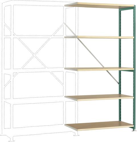 Manuflex RP1115.0001 Fachbodenregal-Anbaumodul (B x H x T) 1000 x 2000 x 800mm Holzboden von Manuflex