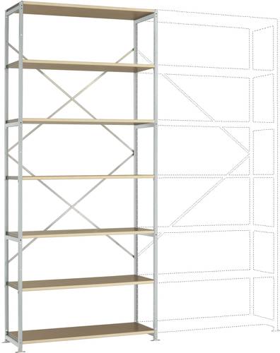 Manuflex RP1636.7035 Fachbodenregal-Grundmodul (B x H x T) 1250 x 2000 x 700mm Holzboden von Manuflex