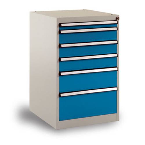 Manuflex SP1007.7035 Schubfachschrank PROTEC stationär 500x580x800, 6 Schubfächer RAL7035 lichtgra von Manuflex