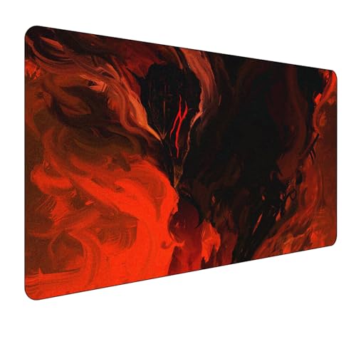 Berserk Guts Anime Mauspad,Gaming Mauspad,Groß Mousepad XXL 900 x 400 mm,rutschfeste Gummiunterseite genähte Kanten,für PC, Laptop,Großer Erweiterter Schreibtisch Schutz Für Home Office von Manwh