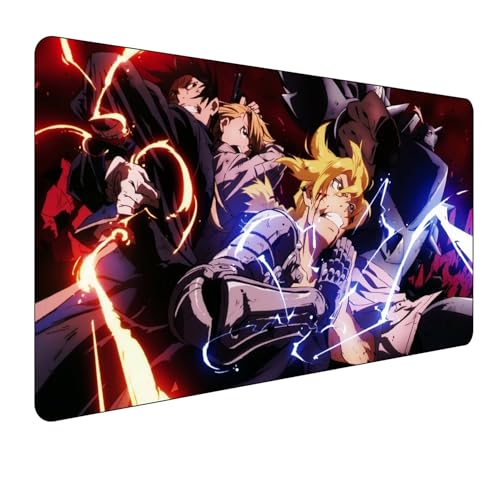 Fullmetal Alchemist Anime Mauspad,Gaming Mauspad,Edward Elric Groß Mousepad XXL 900 x 400 mm,rutschfeste Gummiunterseite genähte Kanten,für PC,Großer Erweiterter Schreibtisch Schutz Für Home Office. Fullmetal Alchemist Anime Mauspad,Gaming Mauspad,Edward Elric Groß Mousepad XXL 900 x 400 mm,rutschfeste Gummiunterseite genähte Kanten,für PC,Großer Erweiterter Schreibtisch Schutz Für Home Office. von Manwh