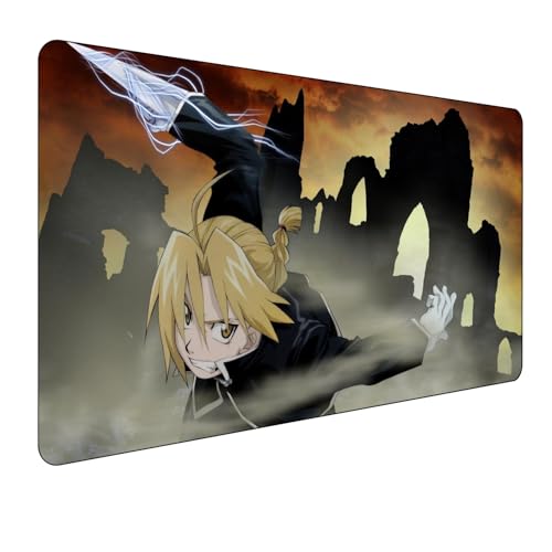 Fullmetal Alchemist Anime Mauspad,Gaming Mauspad,Edward Elric Groß Mousepad XXL 900 x 400 mm,rutschfeste Gummiunterseite genähte Kanten,für PC,Großer Erweiterter Schreibtisch Schutz Für Home Office Fullmetal Alchemist Anime Mauspad,Gaming Mauspad,Edward Elric Groß Mousepad XXL 900 x 400 mm,rutschfeste Gummiunterseite genähte Kanten,für PC,Großer Erweiterter Schreibtisch Schutz Für Home Office von Manwh