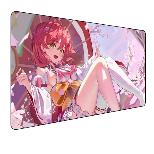 Hololive Sakura Miko Anime Mauspad,Gaming Mauspad,Groß Mousepad XXL 900 x 400 mm,rutschfeste Gummiunterseite genähte Kanten,für PC, Laptop,Großer Erweiterter Schreibtisch Schutz Für Home Office Hololive Sakura Miko Anime Mauspad,Gaming Mauspad,Groß Mousepad XXL 900 x 400 mm,rutschfeste Gummiunterseite genähte Kanten,für PC, Laptop,Großer Erweiterter Schreibtisch Schutz Für Home Office von Manwh