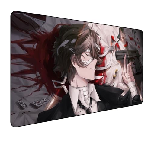 Japan Bungo Stray Dogs Anime Mouse, Gaming-Mauspad, XXL, 900 x 400 mm, großes Mauspad, Vollschreibtisch-Mauspad, rutschfeste Unterseite aus Naturkautschuk, der beste Desktop-Begleiter für Spiele Japan Bungo Stray Dogs Anime Mouse, Gaming-Mauspad, XXL, 900 x 400 mm, großes Mauspad, Vollschreibtisch-Mauspad, rutschfeste Unterseite aus Naturkautschuk, der beste Desktop-Begleiter für Spiele von Manwh