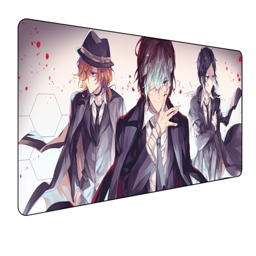 Japan Bungo Stray Dogs Anime Mouse, Gaming-Mauspad, XXL, 900 x 400 mm, großes Mauspad, Vollschreibtisch-Mauspad, rutschfeste Unterseite aus Naturkautschuk, der beste Desktop-Begleiter für Spiele Japan Bungo Stray Dogs Anime Mouse, Gaming-Mauspad, XXL, 900 x 400 mm, großes Mauspad, Vollschreibtisch-Mauspad, rutschfeste Unterseite aus Naturkautschuk, der beste Desktop-Begleiter für Spiele von Manwh