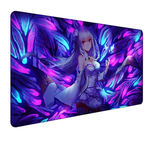 Re:Zero Anime Mauspad,Gaming Mauspad,Groß Mousepad XXL 900 x 400 mm,rutschfeste Gummiunterseite genähte Kanten,für PC, Laptop,Großer Erweiterter Schreibtisch Schutz Für Home Office Re:Zero Anime Mauspad,Gaming Mauspad,Groß Mousepad XXL 900 x 400 mm,rutschfeste Gummiunterseite genähte Kanten,für PC, Laptop,Großer Erweiterter Schreibtisch Schutz Für Home Office von Manwh