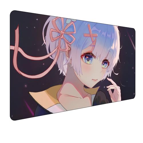 Re:Zero Re-m Anime Mauspad,Gaming Mauspad,Groß Mousepad XXL 900 x 400 mm,rutschfeste Gummiunterseite genähte Kanten,für PC, Laptop,Großer Erweiterter Schreibtisch Schutz Für Home Office Re:Zero Re-m Anime Mauspad,Gaming Mauspad,Groß Mousepad XXL 900 x 400 mm,rutschfeste Gummiunterseite genähte Kanten,für PC, Laptop,Großer Erweiterter Schreibtisch Schutz Für Home Office von Manwh