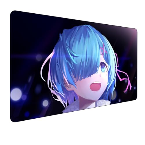 Re:Zero Re-m Anime Mauspad,Gaming Mauspad,Groß Mousepad XXL 900 x 400 mm,rutschfeste Gummiunterseite genähte Kanten,für PC, Laptop,Großer Erweiterter Schreibtisch Schutz Für Home Office Re:Zero Re-m Anime Mauspad,Gaming Mauspad,Groß Mousepad XXL 900 x 400 mm,rutschfeste Gummiunterseite genähte Kanten,für PC, Laptop,Großer Erweiterter Schreibtisch Schutz Für Home Office von Manwh