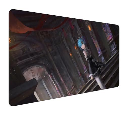Re:Zero Re-m Anime Mauspad,Gaming Mauspad,Groß Mousepad XXL 900 x 400 mm,rutschfeste Gummiunterseite genähte Kanten,für PC, Laptop,Großer Erweiterter Schreibtisch Schutz Für Home Office Re:Zero Re-m Anime Mauspad,Gaming Mauspad,Groß Mousepad XXL 900 x 400 mm,rutschfeste Gummiunterseite genähte Kanten,für PC, Laptop,Großer Erweiterter Schreibtisch Schutz Für Home Office von Manwh