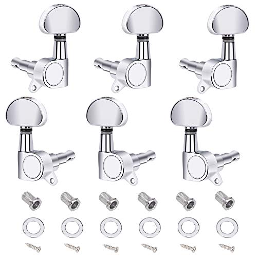 Mechaniken Stimmwirbel 6 Stück Akustikgitarre Knöpfe Gitarren Saiten Stimmgerät, Tuner Leitet Ersatzteile Gitarre Tuning Pegs für Akustische Gitarre E-gitarre(3R 3L) von MaoXinTek