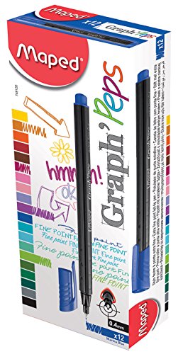 Maped 749120 Graph Peps Fineliner – Marina Blau (12 Stück) von Maped Helix USA
