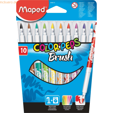12 x Maped Pinselfilzstift Color'Peps Brush farbig sortiert VE=10 Stüc von Maped