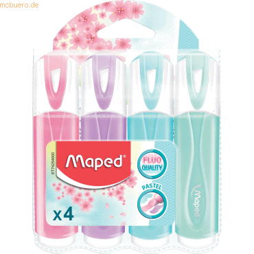 12 x Maped Textmarker Fluo Peps Pastel Pastell-Töne sortiert VE=4 Stüc von Maped