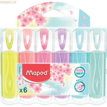 12 x Maped Textmarker Fluo Peps Pastel Pastell-Töne sortiert VE=6 Stüc 12 x Maped Textmarker Fluo Peps Pastel Pastell-Töne sortiert VE=6 Stüc von Maped