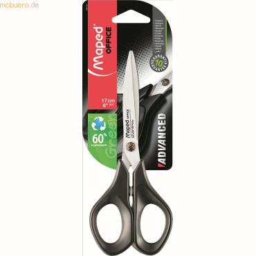 24 x Maped Schere Advanced Green 17 cm schwarz auf Blisterkarte 24 x Maped Schere Advanced Green 17 cm schwarz auf Blisterkarte von Maped