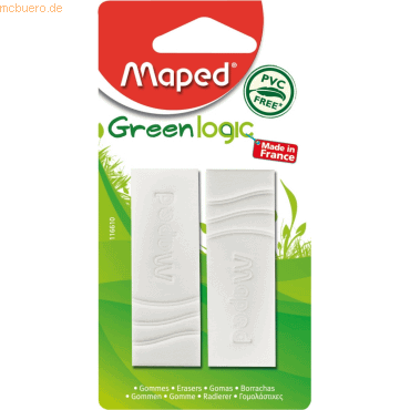 30 x Maped Radierer Greenlogic VE=2 Stück Blister von Maped