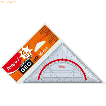50 x Maped Geometrie-Dreieck Technic Kunststoff 16cm mit Griffring tra 50 x Maped Geometrie-Dreieck Technic Kunststoff 16cm mit Griffring tra von Maped