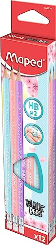 Graphitstift Pastel mit Radiergummi HB 12 Stück MAPED 851730 von Maped