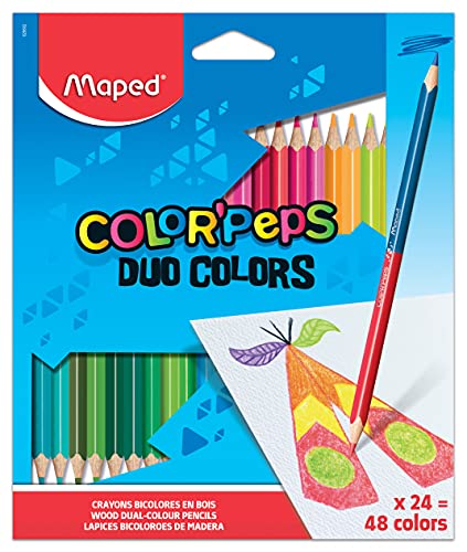 Maped, Color‘Peps, Bunte Farbstifte 829602ZV, DUO x24 von Maped