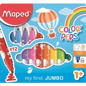 Maped 12 x Filzstift Color'Peps Long Life Maxi 5,9mm farbig Sortiert VE=12 Stück Blister von Maped