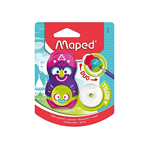 Maped 49130 - 2in1 Radier/ Anspitzer LOOPY TOTEM, nachfüllbar, inkl. 1x Ersatz-Radierer - zufällige Designs Maped 49130 - 2in1 Radier/ Anspitzer LOOPY TOTEM, nachfüllbar, inkl. 1x Ersatz-Radierer - zufällige Designs von Maped