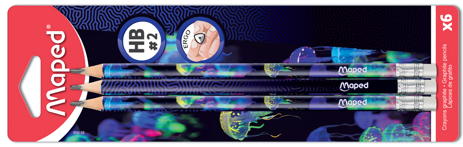 Maped Bleistift DEEPSEA PARADISE, mit Radierer, HB, 6er Maped Bleistift DEEPSEA PARADISE, mit Radierer, HB, 6er von Maped