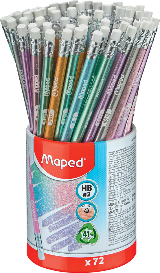 Maped Bleistift GLITTER, HB, 72er Köcher von Maped