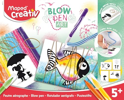 Maped CREATIV 846710 Puste-Stifte Blow Pen String Art-mit Spüh-und Malvorlagen von Maped