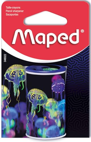 Maped - Dosenspitzer – 1 Loch – mit Tank – Deepsea Paradise Dekor – recycelbare Verpackung von Maped