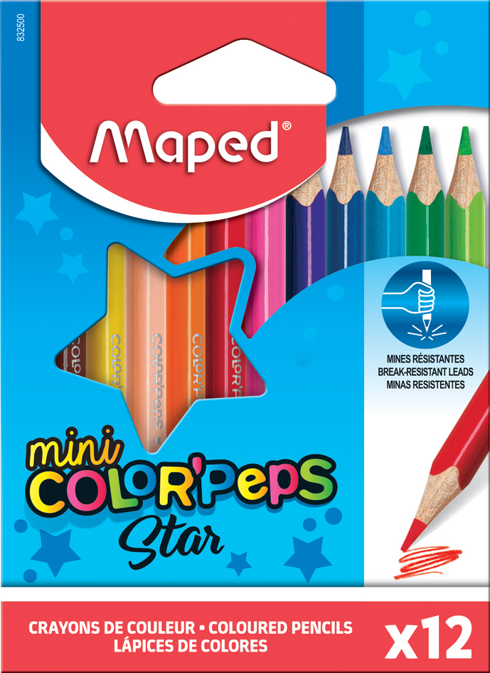 Maped Dreikant-Buntstift COLOR, PEPS Mini, 12er Kartonetui von Maped