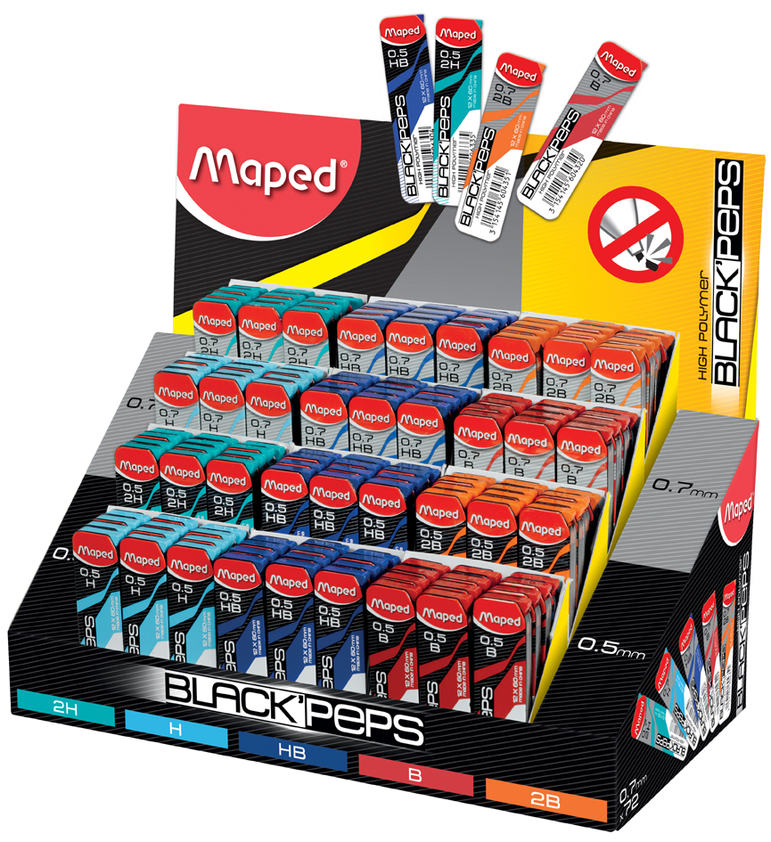 Maped Druckbleistift-Mine BLACK, PEPS, 144er Display von Maped