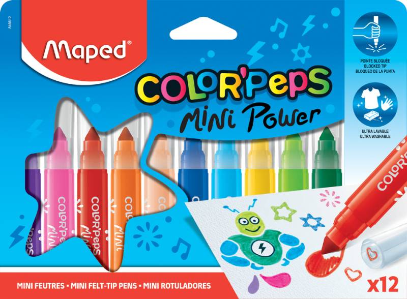 Maped Fasermaler COLOR, PEPS Mini Power, 12er Kartonetui von Maped