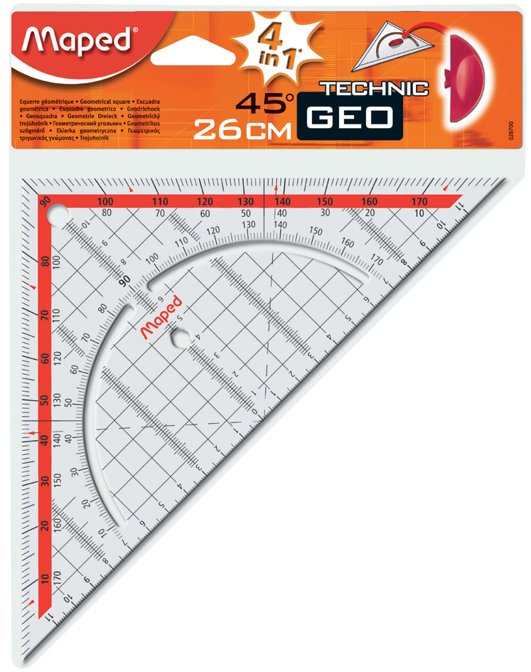 Maped Geometriedreieck Technic, Hypotenuse: 260 mm von Maped