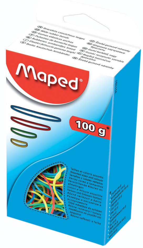Maped Gummiringe im Karton, 100 g, sortiert von Maped