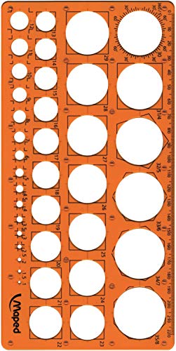 Maped M277620 - Kreisschablone Technic, für Kreise Ø 1 - 35 mm, orange von Maped
