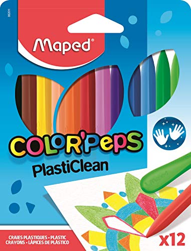 Maped M862011 - Malstifte Color Peps Plasticlean, 12er Packung von Maped