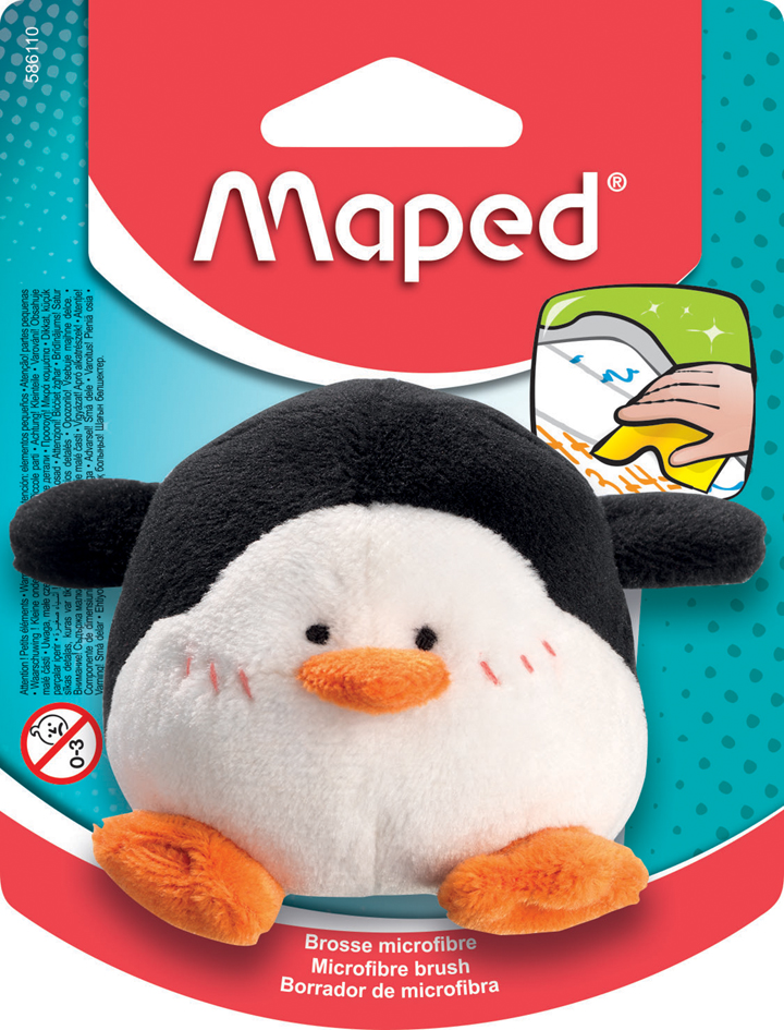 Maped Plüschtier-Tafelschwamm , Pinguin, , schwarz/weiß von Maped