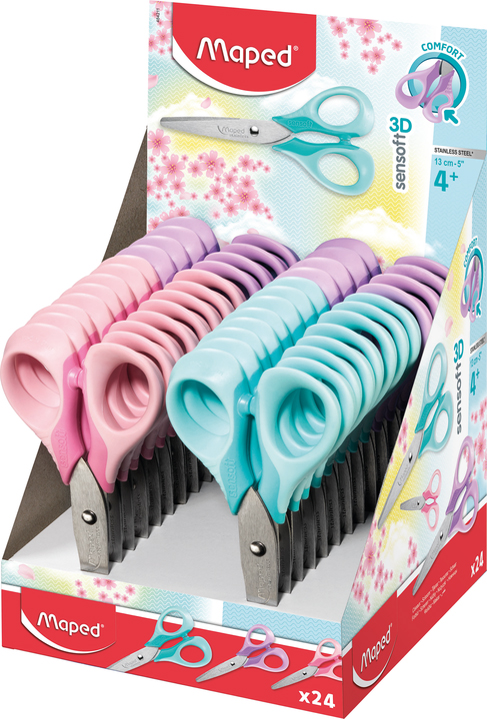 Maped Schere Sensoft 3D PASTEL, rund, 24er Display Maped Schere Sensoft 3D PASTEL, rund, 24er Display von Maped