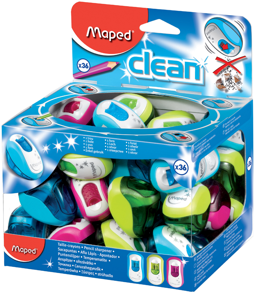 Maped Spitzdose Clean, farbig sortiert, 36er Display von Maped