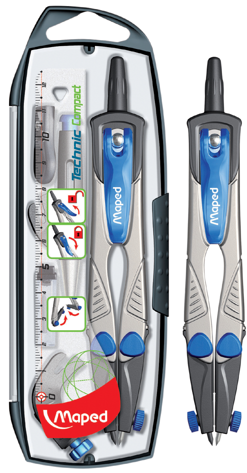 Maped Technic Concept Schulzirkel, 5-teilig, Länge: 150 mm von Maped