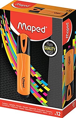 Maped Textmarker Fluo'Peps Classic, 12 Stück Orange von Maped