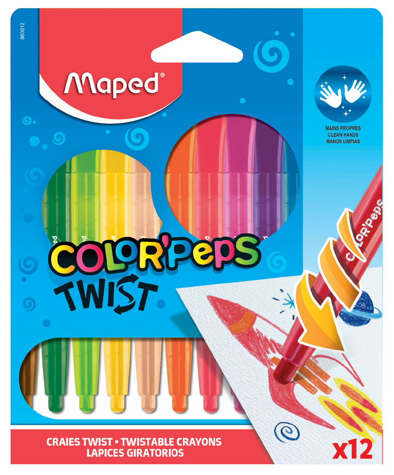 Maped Wachsmalstift COLOR, PEPS TWIST, 12er Blister von Maped