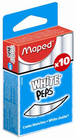 Maped Wandtafelkreide WHITE, PEPS, rund, weiß von Maped