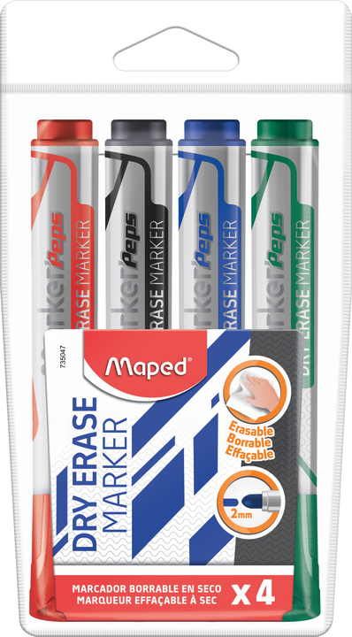 Maped Whiteboard-Marker Marker, Peps Jumbo, 4er Etui von Maped