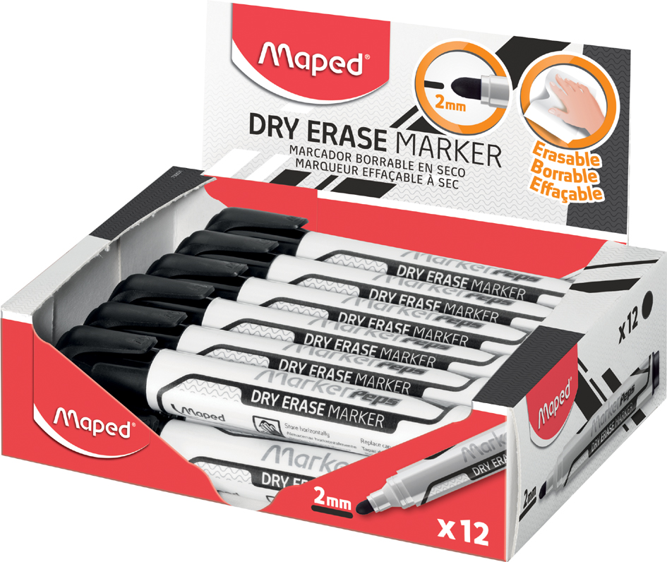 Maped Whiteboard-Marker Marker, Peps Jumbo, schwarz, 12er von Maped