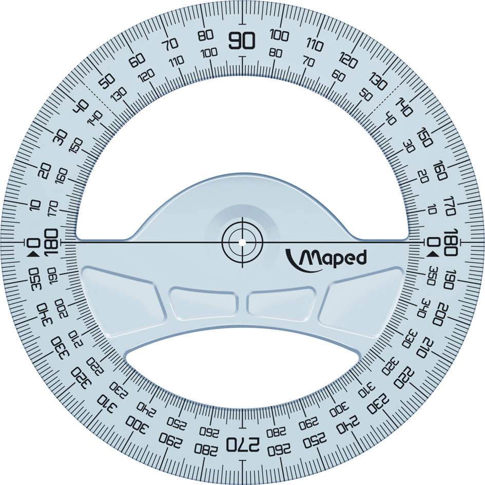 Maped Winkelmesser Geometric 360 Grad, 120 mm,aus Kunststoff von Maped