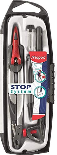 Maped Zirkel im Zirkelkasten Stop System, 5-teilig, Sortiert von Maped