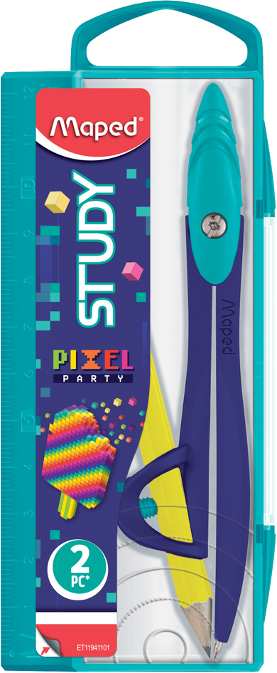 Maped Zirkelkasten STUDY PIXEL PARTY, 2-teilig von Maped